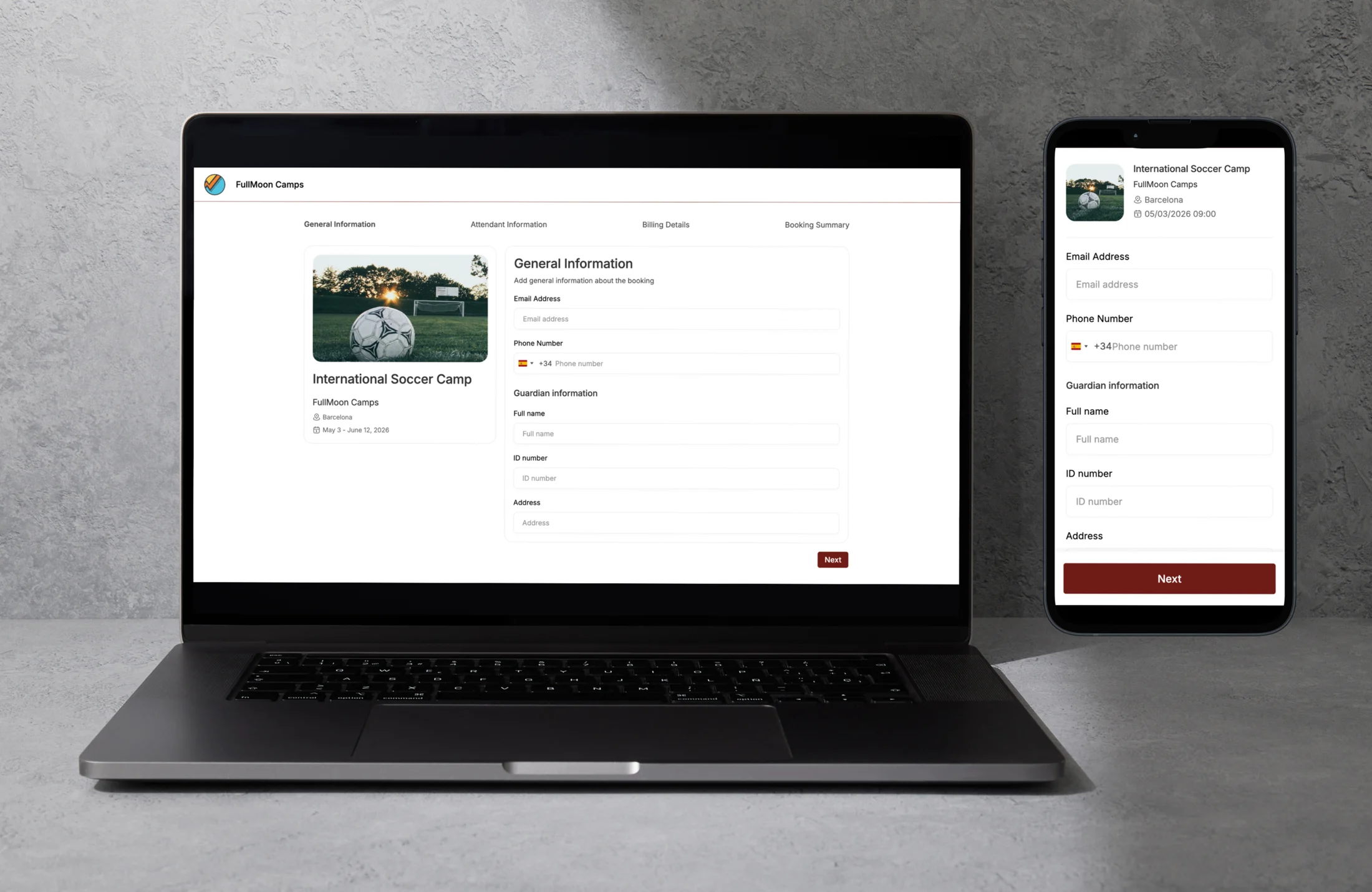 Your brand, your colours, your booking flow